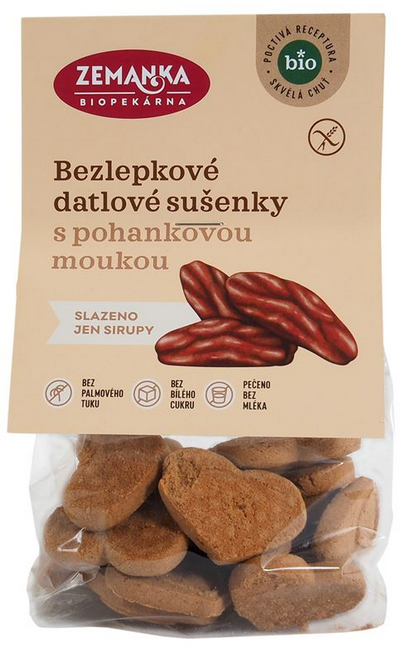 BIO bezlepkové datlové sušenky s pohankovou moukou 100 g Biopekárna Zemanka